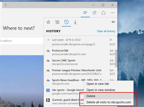 web browser mode doesn't record search history|MS Edge browser not saving history and recently closed tabs.
